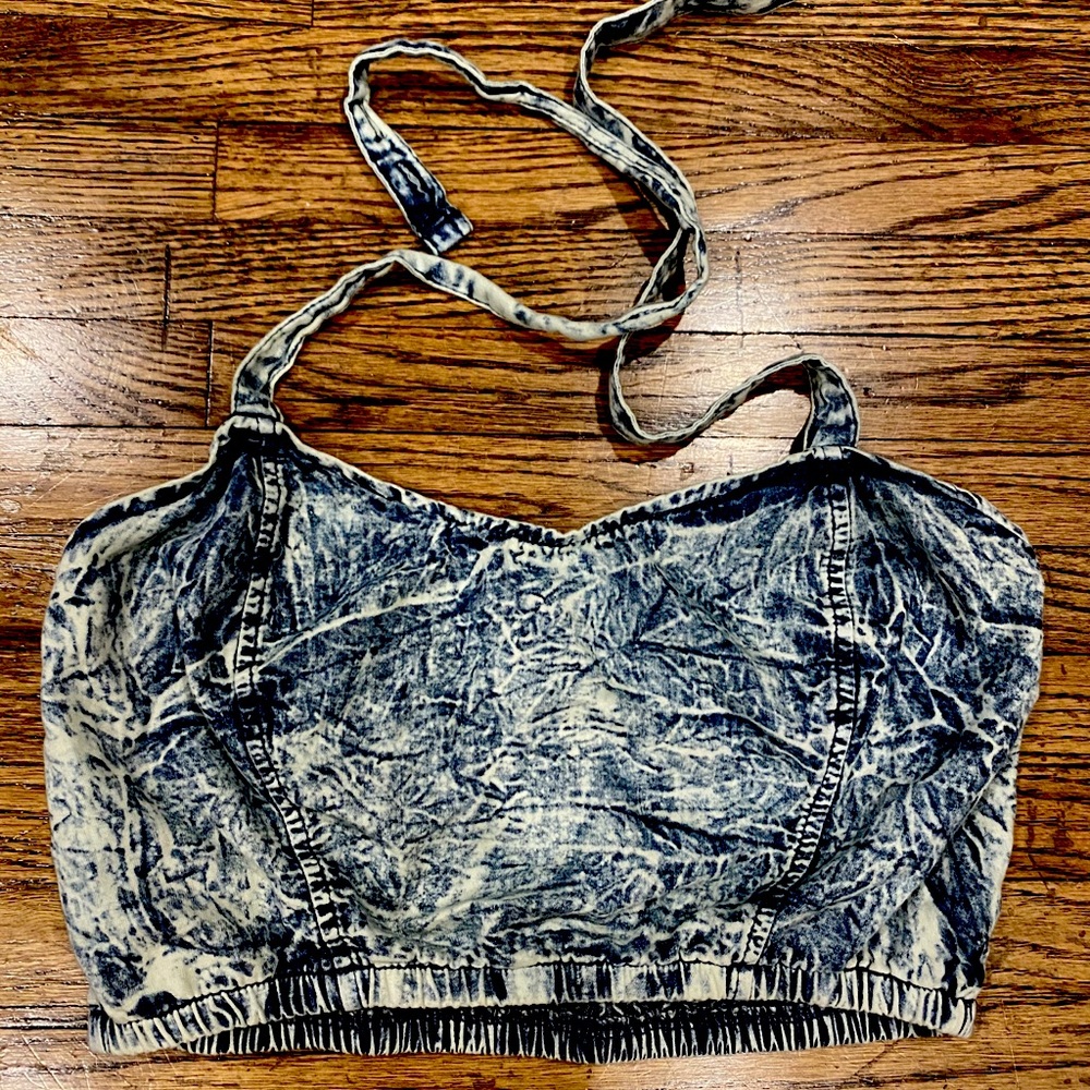 Denim halter top